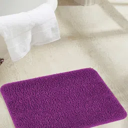 OBSESSIONS Purple Solid 1300 GSM Anti-Skid Bath Rug-image-91