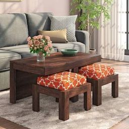 urban ladder Kivaha Square Solid Wood Coffee Table in Walnut Finish-picture-5