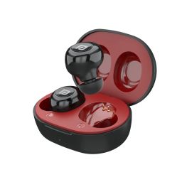 Red best stylish earbuds Harmonics Twins S3-70