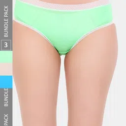 Amour Secret Women Pack Of 3 Double Layered Cotton Mid-Rise Hipster Briefs-picture-3