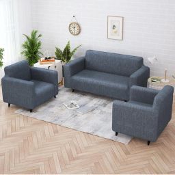 Story@Home 3+1+1 Seater Sofa Cover Pack of 3 - Grey-picture-24