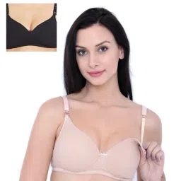 Inner Sense Organic Cotton Antimicrobial Nursing Bra Pack of 2 - Multi-Color-picture-15