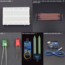 Measure the Value of Moisture in soil and show the output using 5 Led interfacing with Arduino uno - KT878Measure the Value of Moisture in soil and show the output using 5 Led interfacing with Arduino uno - KT878-0