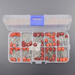 100 Pieces 10 Values CBB Polypropylene Capacitor Assortment Kit 10nF-470nF Metalized Film Capacitor with Storage Box - RS1849100 Pieces 10 Values CBB Polypropylene Capacitor Assortment Kit 10nF-470nF Metalized Film Capacitor with Storage Box - RS1849-picture-22