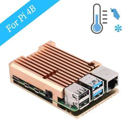 Raspberry Pi 4 Armor Case Metal Case Aluminum Alloy Cooling Case for Raspberry Pi 4 Model B And B+ Without Fan (Golden) - RS2436Raspberry Pi 4 Armor Case Metal Case Aluminum Alloy Cooling Case for Raspberry Pi 4 Model B And B+ Without Fan (Golden) - RS2436 image 1