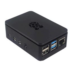 Raspberry Pi 4 ABS Case with Air Vents, Logo Top Screwless Modular Design with Readouts, Ports Access - RS2449Raspberry Pi 4 ABS Case with Air Vents, Logo Top Screwless Modular Design with Readouts, Ports Access - RS2449-28
