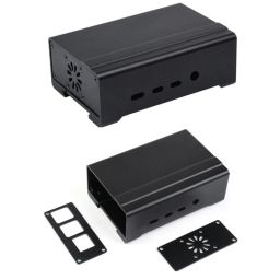 Aluminum Case for Raspberry Pi 4 with Cooling Fan and Heatsinks DIN Rail Mount - RS2443Aluminum Case for Raspberry Pi 4 with Cooling Fan and Heatsinks DIN Rail Mount - RS2443 image 1