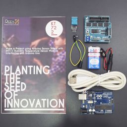 Make a project using Arduino sensor shield using DHT11 temperature and humidity sensor interfacing with Arduino uno - KT722Make a project using Arduino sensor shield using DHT11 temperature and humidity sensor interfacing with Arduino uno - KT722-18