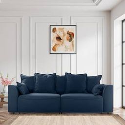 home lifestylez Leon 3 Seater Fold Out Sofa cum Bed In Blue Colour-picture-47