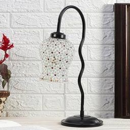 devansh Multicolor Mosaic Glass Zig Zag Curvy Table lamp with Iron Base-picture-30