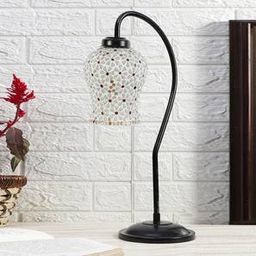 devansh Multicolor Mosaic Glass Curvy Table lamp with Iron Base-picture-12