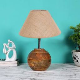 devansh Beige Jute with Natural Wood Table Lamp-picture-36