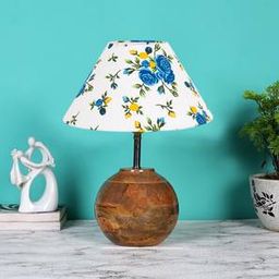 devansh Multicolor cotton with Natural Wood Table Lamp -1-picture-23
