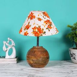 devansh Multicolor cotton with Natural Wood Table Lamp -2-picture-43