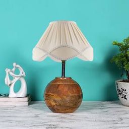 devansh Vintage cotton off-white with Natural Wood Table Lamp-picture-41