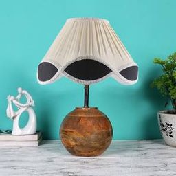 devansh Vintage cotton Multicolor with Natural Wood Table Lamp-picture-40