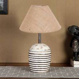 devansh Beige Jute with White Brushed Wood Table Lamp-picture-31