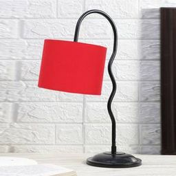 devansh Red cotton Zig Zag Curvy table lamp with Iron Base-picture-44