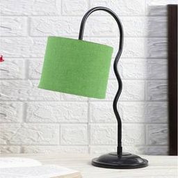 Green Jute Zig Zag Curvy table lamp with Iron Base-image-16