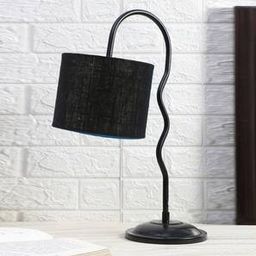 devansh Black Jute Zig Zag Curvy table lamp with Iron Base-picture-34