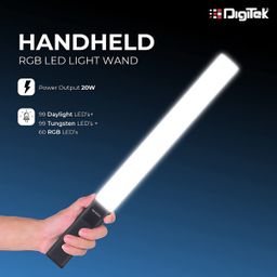 Digitek DSL 20W RGB LED Light Wand with Remote for Photography, Videography & Live Streaming (Easy Buttons Control) image 4
