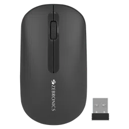 ZEBRONICS Zeb-Pulse Wireless Optical Mouse (1200 DPI, Dual Connectivity, Black)-2
