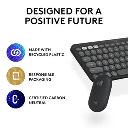 logitech Pebble 2 Wireless Keyboard and Mouse Combo (Quiet and Customizable, Graphite) image 5