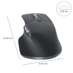 logitech MX Master 3S Rechargeable Wireless Laser Performance Mouse with Thumb Wheel (8000 DPI Adjustable, Multi Device Connectivity, Graphite) image 3