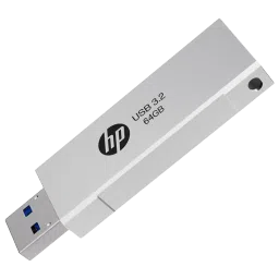 HP 818w 64GB USB 3.2 Flash Drive (Built-in Keyring Loop, 8Y6S9AA, Silver) image 4