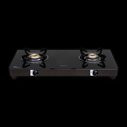 Elica 662 CT VETRO 1J Toughened Glass Top 2 Burner Manual Gas Stove (Round Euro Coated Grid, Black)-image-4