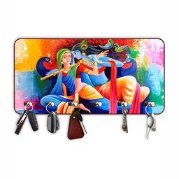 CVANU Blue & Red Printed Wooden Key Holders-picture-27