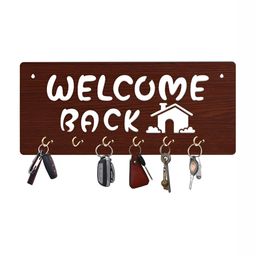CVANU Brown & White Patterned Wooden Key Holders-picture-31