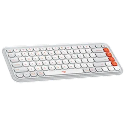 logitech POP Icon Keys Bluetooth Wireless Keyboard with Customizable Action Keys (Easy Switch Keys, Off White and Orange) image 3