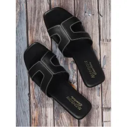 Monrow Solid-plain Black Flats-picture-36