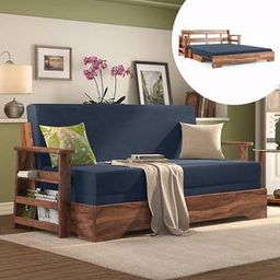 urban ladder Mahim 3 Seater Pull Out Sofa cum Bed In Lapis Blue Colour-picture-27