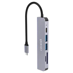 Croma 6-in-1 USB 3.0 Type C to HDMI, USB Type A 3.0, USB Type C, TF Card & SD Card Slot Multi Utility Hub (Supports Fast Charging, Grey) image 2
