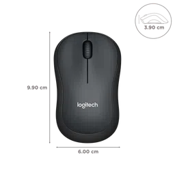 logitech M220 Wireless Optical Mouse with Silent Click Buttons (1000 DPI, Ambidextrous Design, Charcoal Black) image 3