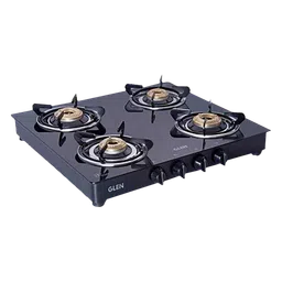 Glen 1043 GT HFBB DD BL Toughened Glass Top 4 Burner Manual Gas Stove (360 Degree Revolving Nozzle, Black)-image-6
