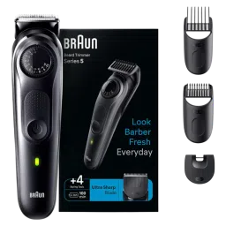 BRAUN Series 5 Rechargeable Cordless Wet & Dry Trimmer for Beard & Moustache with 39 Length Settings for Men (100 Minutes Runtime, Quick Charging, Black)-picture-40