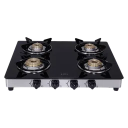 Elica 594 CT DT VETRO 1J Toughened Glass Top 4 Burner Manual Gas Stove (Round Euro Coated Grid, Black)-image-15