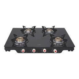 Elica Patio ICT DT 469 BLK S Glass Top 4 Burner Automatic Electric Gas Stove (Round Euro Coated Grid, Black)-image-16