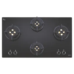 Elica DFS FB MFC 4B 91 DX Glass Top 4 Burner Automatic Hob (Round Enamelled Grid, Black)-45
