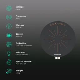 morphy richards Esperto Onyx Blaze 1800W Induction Cooktop with Smart Sensors image 3
