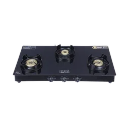 Croma AG279202 Toughened Glass Top 3 Burner Manual Gas Stove (Rust Proof, Black)-image-44