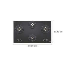 Elica DFS FB MFC 4B 91 DX FFD 4 Burner Automatic Hob (Multi Flame Control, Black) image 2