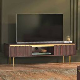 urban ladder Keoni Solid Wood TV Unit in Claret Mahogany Finish-picture-1