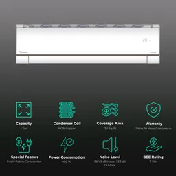 Panasonic 7 in 1 Convertible 1 Ton 5 Star Inverter Split Smart AC with Amazon Alexa and Google Assistant Support (2023 Model, Copper Condenser, CS/CU-AU12ZKY5F) image 2