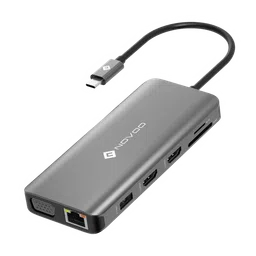 NOVOO 11-in-1 USB 3.0 Type C to USB 3.0 Type A, USB 2.0 Type A, USB Type C, VGA Port, LAN Port, HDMI, SD Card Slot, MicroSD Card Slot USB Hub (Multiple Display Modes, Grey)-18
