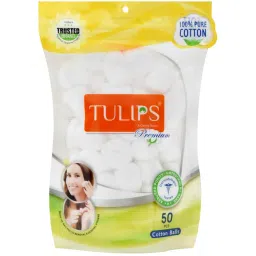 Tulips Premium Quality White Cotton Ball 50 Pcs For Face Cleaning & Nail Paint Remover-picture-46
