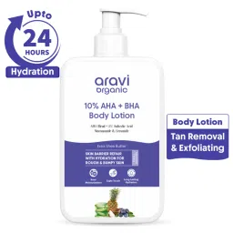 Aravi Organic 10% AHA + 1% BHA Body Lotion Treats Strawberry Legs & Bumpy Skin-picture-22